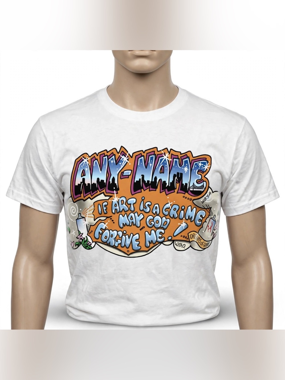 Custom White “RAMO BEAT STREET” Graphic "Any-Name" Tee…